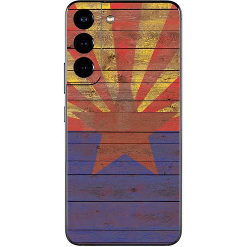 Arizona Flag Dark Wood Galaxy S22 Skin